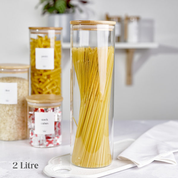 DIY Clear Glass Storage Jars with Bamboo Lids