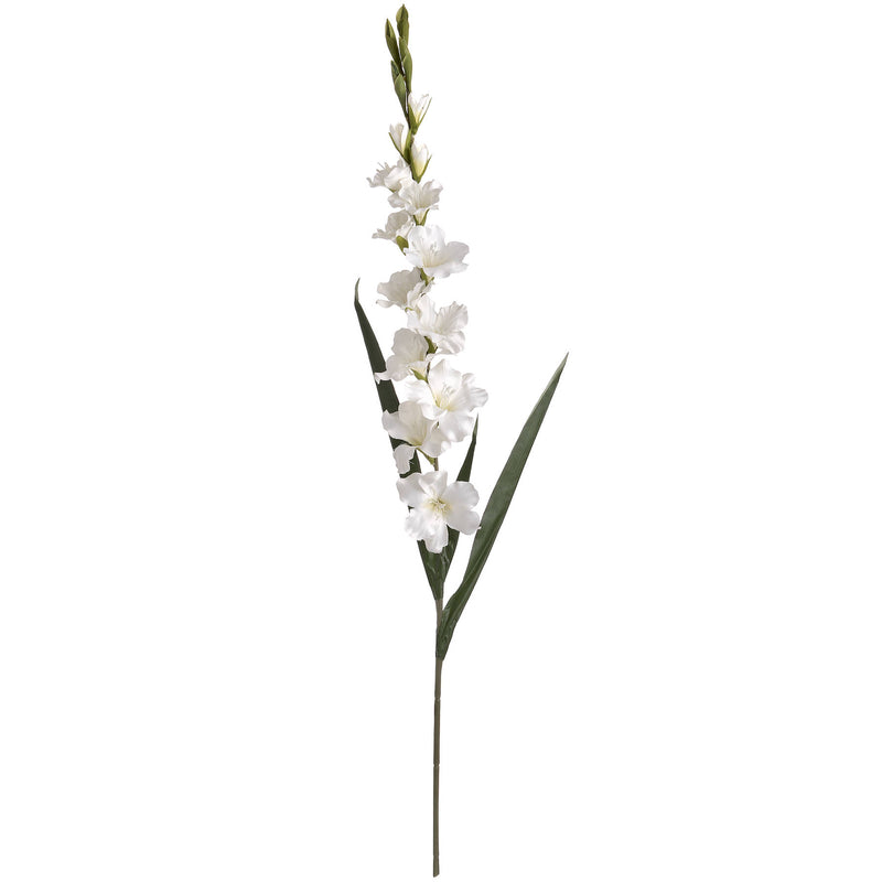 Faux Single Stem White Gladioli