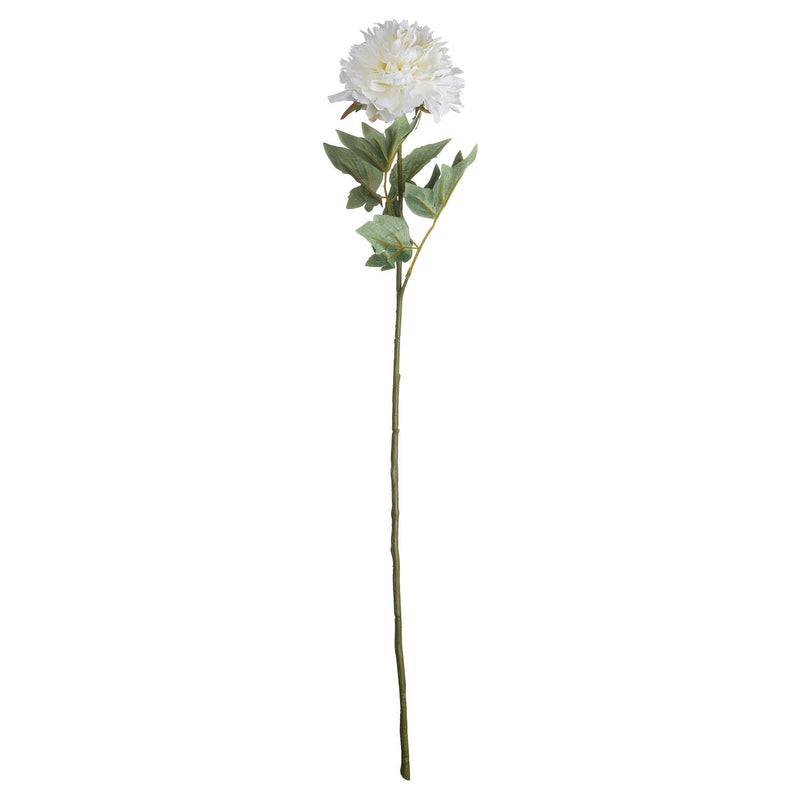 Faux White Peony Single Stem Flower