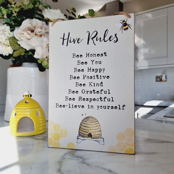 Hive Rules Wooden Plaque