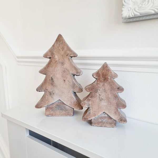 Ceramic Brown Christmas Tree Ornament (2 Sizes)