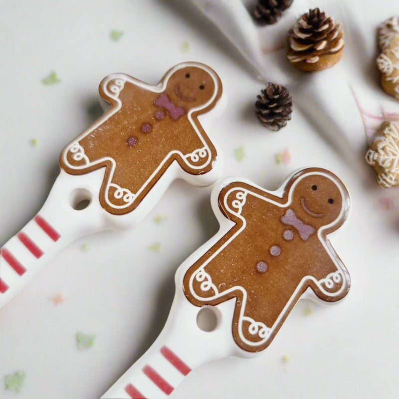 Ceramic Gingerbread Christmas Spoon Set of 2