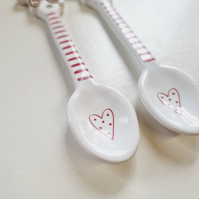 Ceramic Gingerbread Christmas Spoon Set of 2