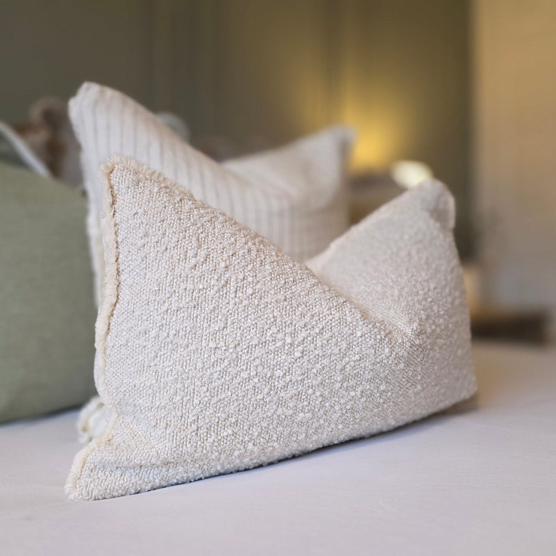 Rectangle Boucle Cream Cushion