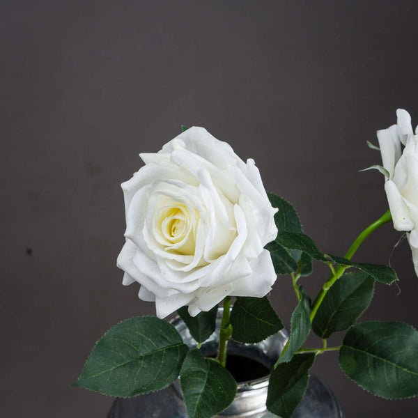 Faux Large Cream Single Cream Rose