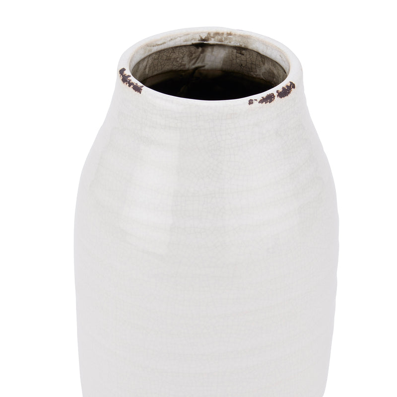 Morning Meadow Ceramic White Vase