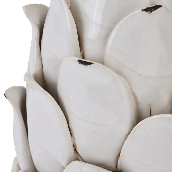 Standing Cream Glazed Ceramic Artichoke