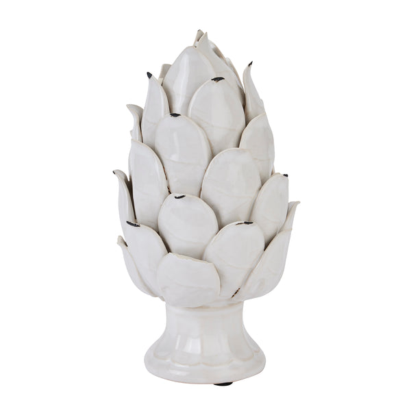 Standing Cream Glazed Ceramic Artichoke