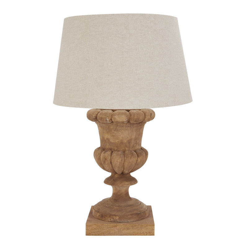 Isabelle Natural Wash Fluted Lamp With Linen Shade