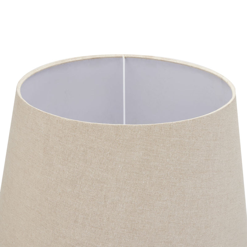 ISABELLE GREY FLUTED LAMP WITH LINEN SHADE