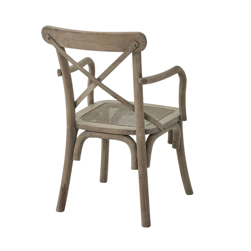 Cotswold Cross Back Carver Chair With Rush Seat