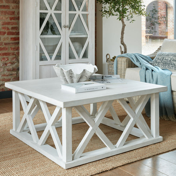 White and pine coffee shop table