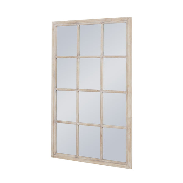 Farmhouse Washed Wood Window Mirror Small