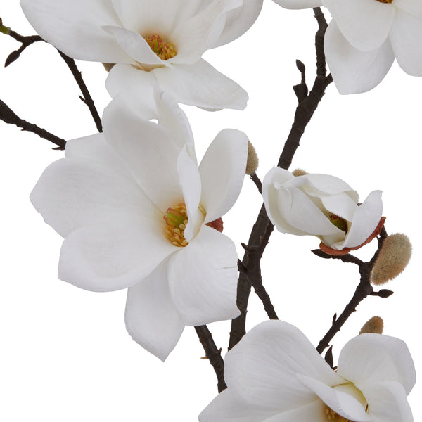 Faux White Magnolia Single Stem