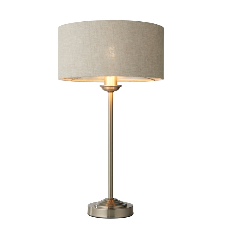 Eleanor Beige and Chrome Table Lamp