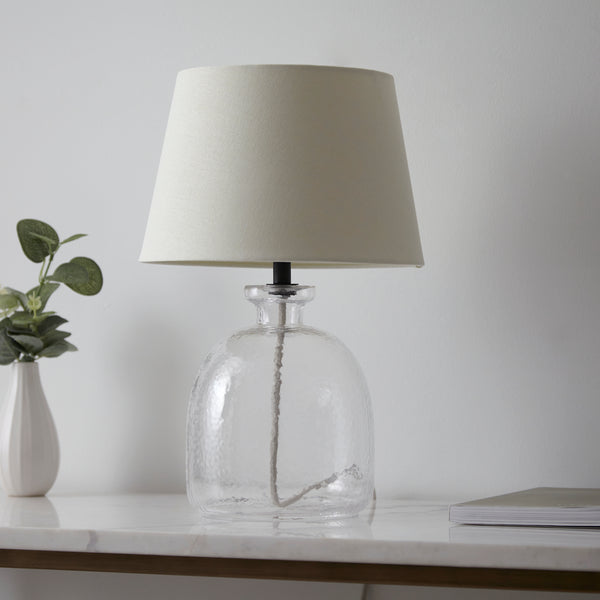 Serene Ivory Glass Table Lamp