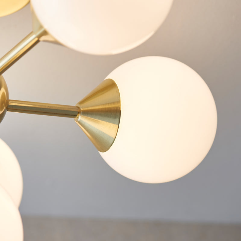 Carter White & Brushed Gold Bubble 6 Ceiling Light