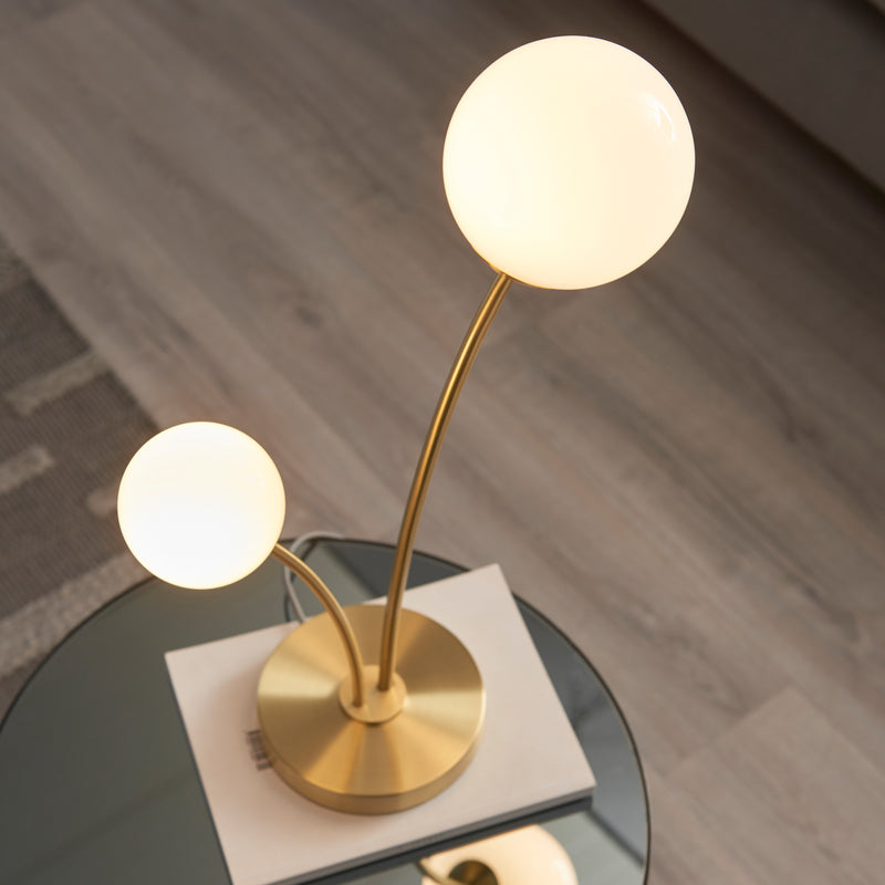 Luxe Brushed Gold Bubble Table Lamp