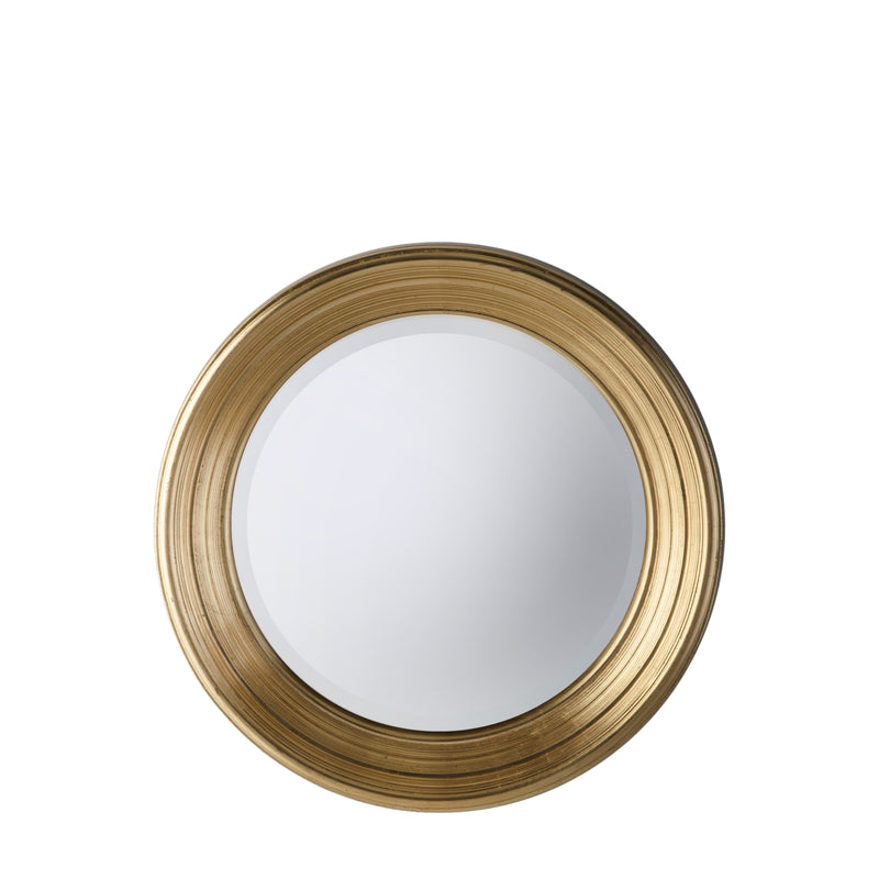Gilded Aura Round Gold Mirror