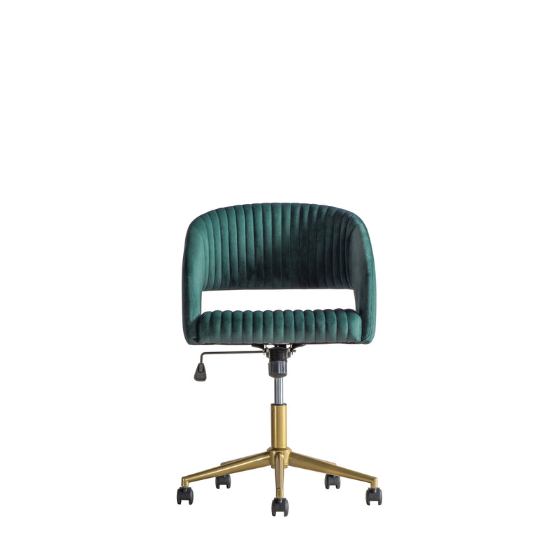 Elegant Emerald Swivel Chair
