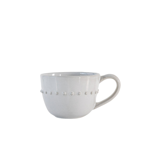 Beaded Organic White Mug Set of 4