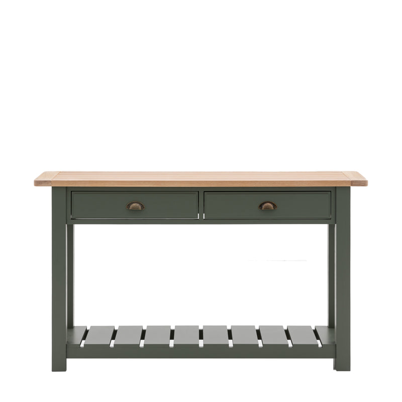 Farmington Moss Green Oak Console Table