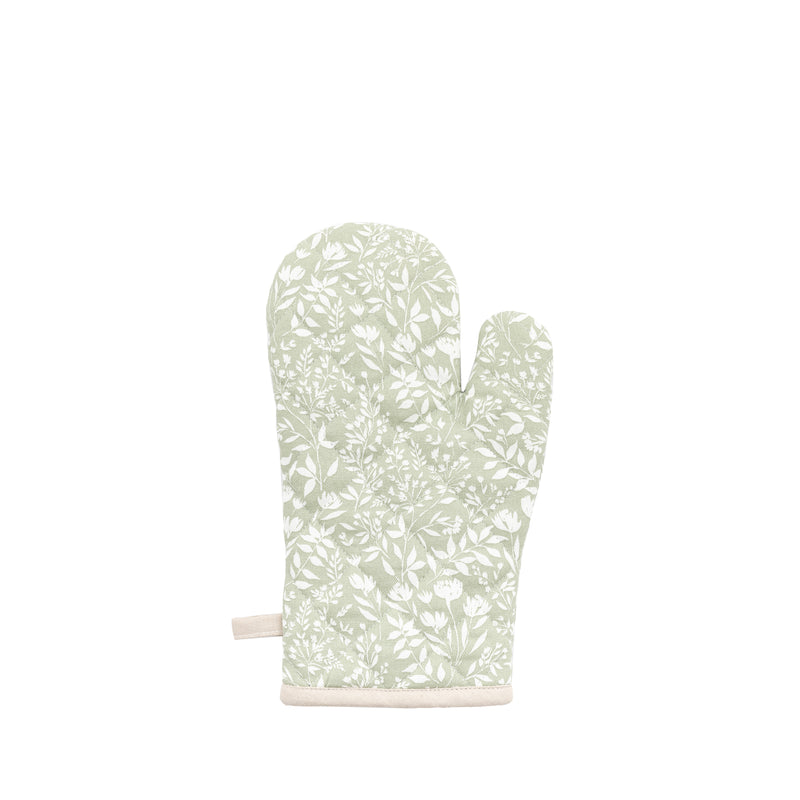 Sage Floral Oven Glove