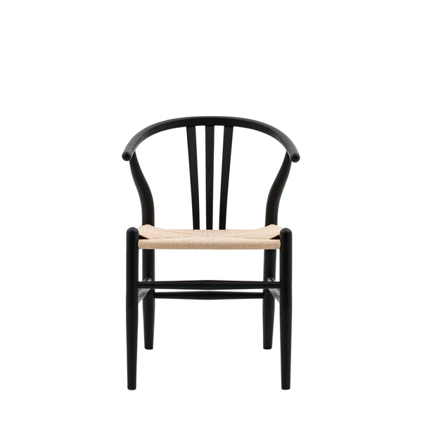 Set of 2 Black Wishbone Dining Chair
