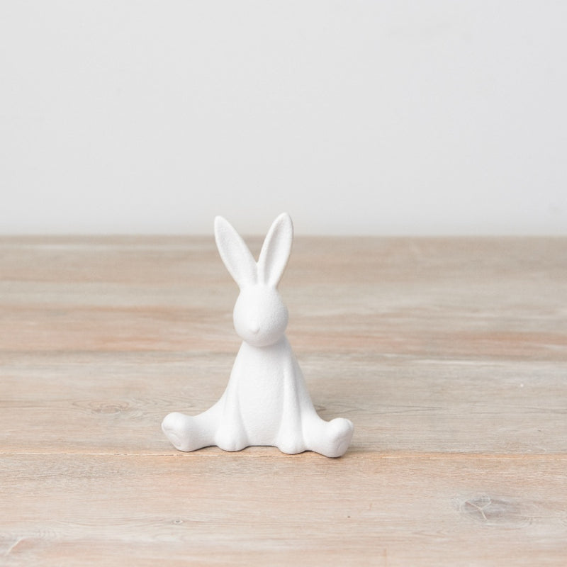 White Sitting Bunny Ornaments - 2 Sizes