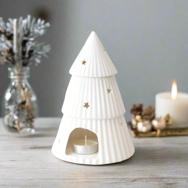 White Christmas Tree Oil Burner