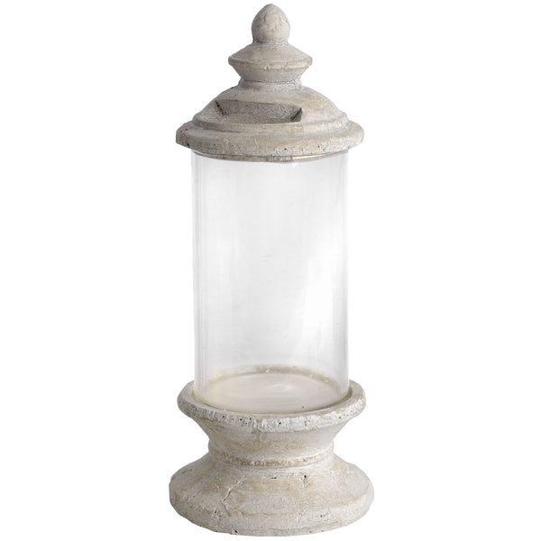 Large cream stone glass lamp