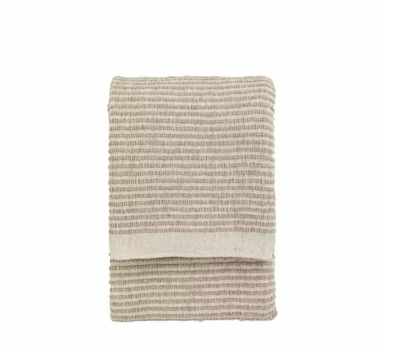 Side Fringe Cream Throw