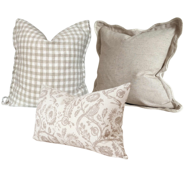 English Cottage Greige Cushion Set