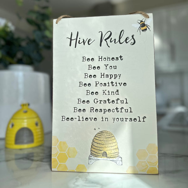 Hive Rules Wooden Plaque