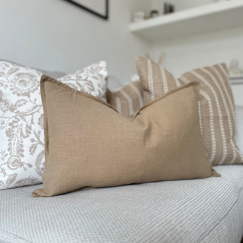 Rectangle Beige Linen Cushion