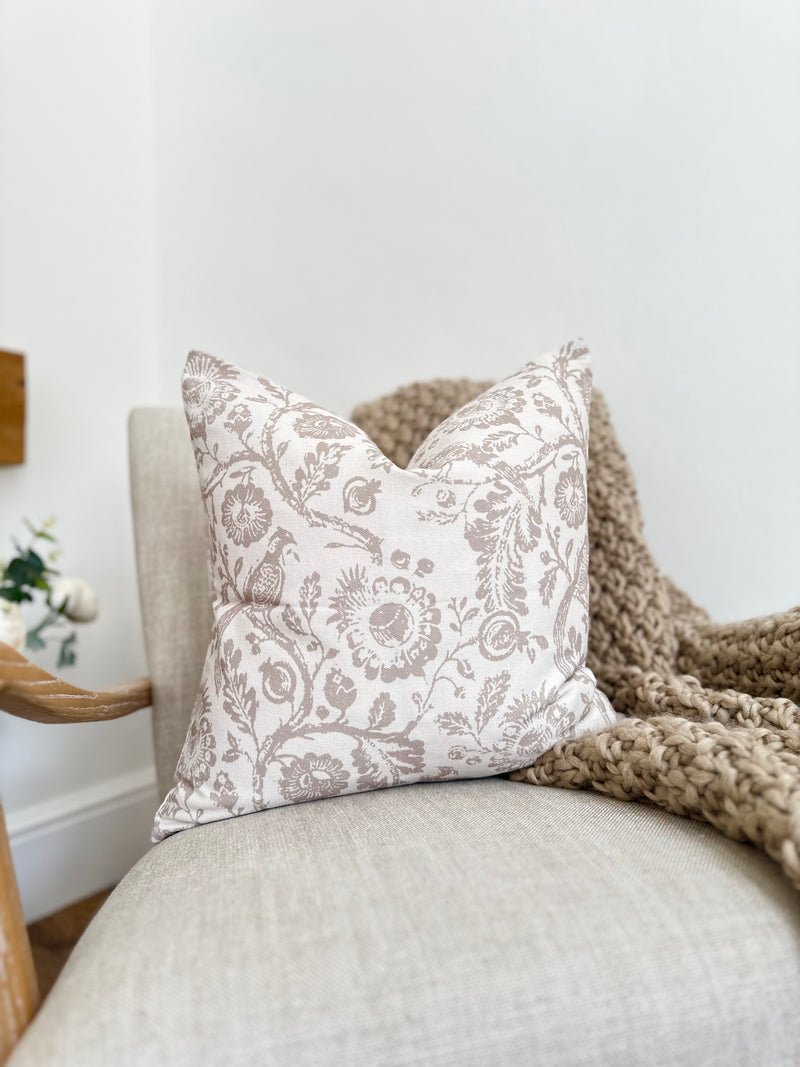 Cream and Beige Country Print Cushion 45x45cm