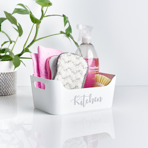 White Personalised Custom Plastic Storage Boxes (Seconds)