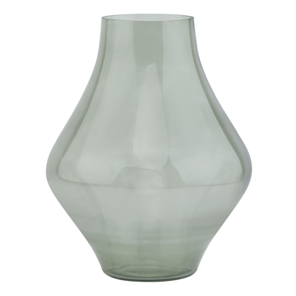 Stamford Sage Green Clear Glass Vase on a plain white background for contrast