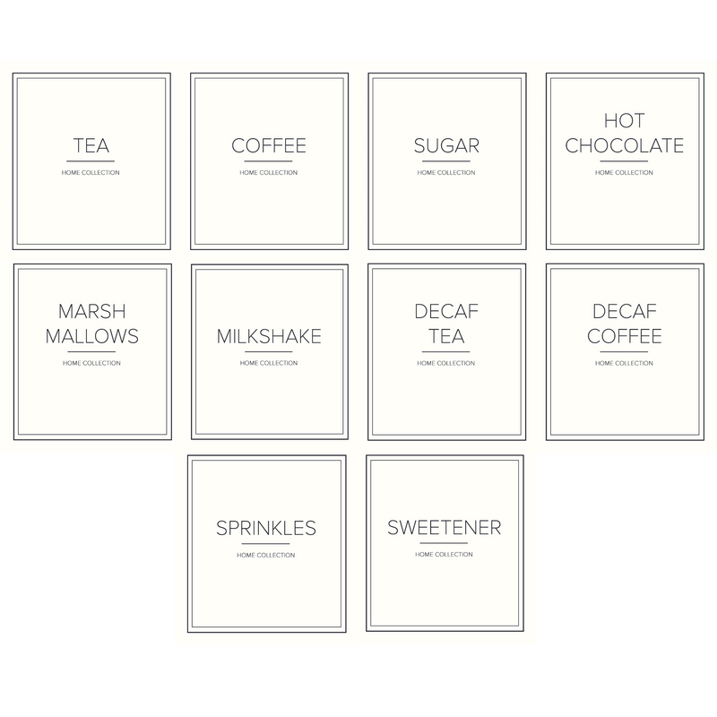 Cream Square Waterproof Hot Drink Labels