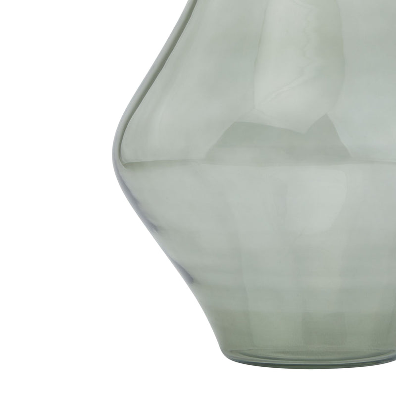 close up of the base of the Stamford Sage Green Clear Glass Vase