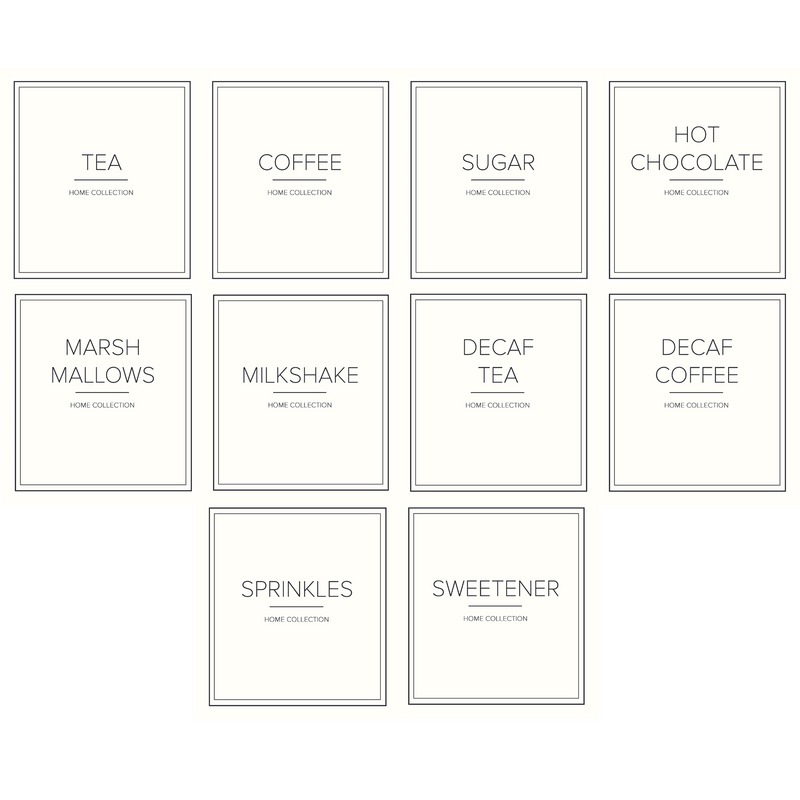 Home Cream Hot Drink Labels