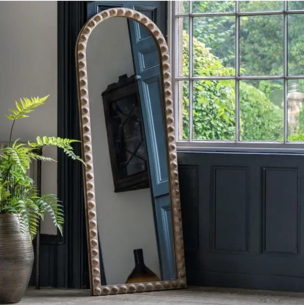 Beaded Arch Leaner Mirror