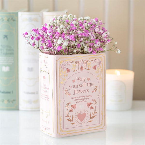 Buy Yourself Flowers Pink Ceramic Book Vase