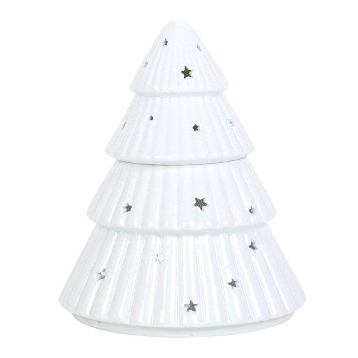 White ceramic Christmas Tree Oil and Wax Warmer