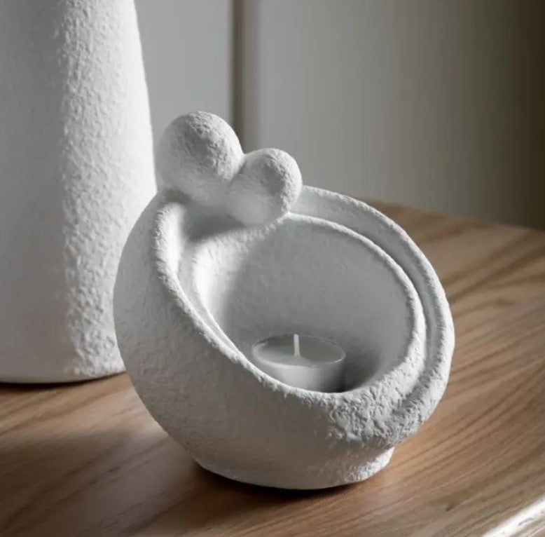 White Cuddle Candleholder