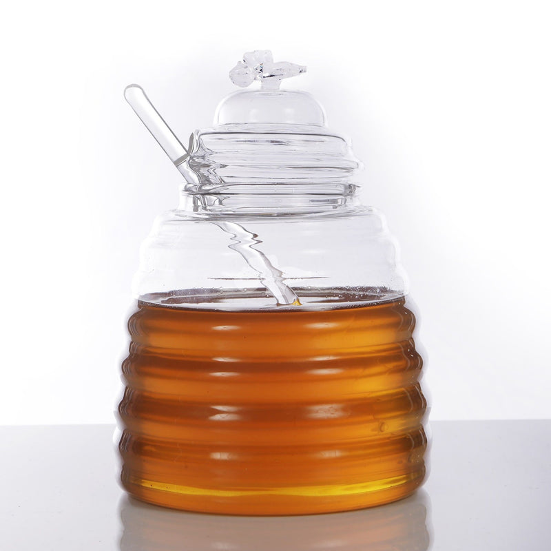 Glass Honey Pot with Glass Dipper