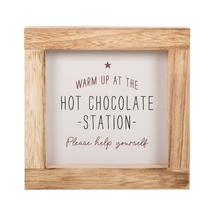Hot Chocolate Station Wooden Plaque