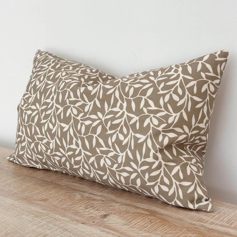Rectangle Olive Leaf Print Cushion 50x30cm