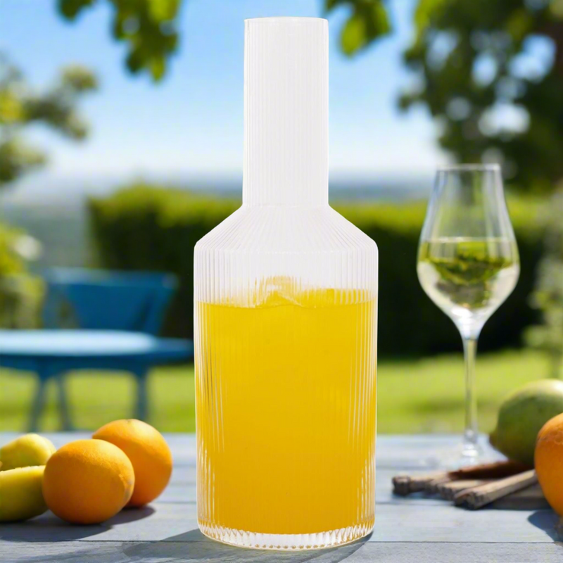 Ribbed Glass Carafe 1 Litre