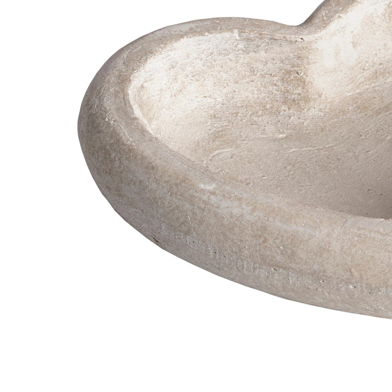 close up of the stone heart shaped deep decorative dish